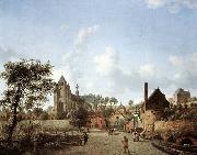 HEYDEN, Jan van der Approach to the Town of Veere oil painting on canvas
